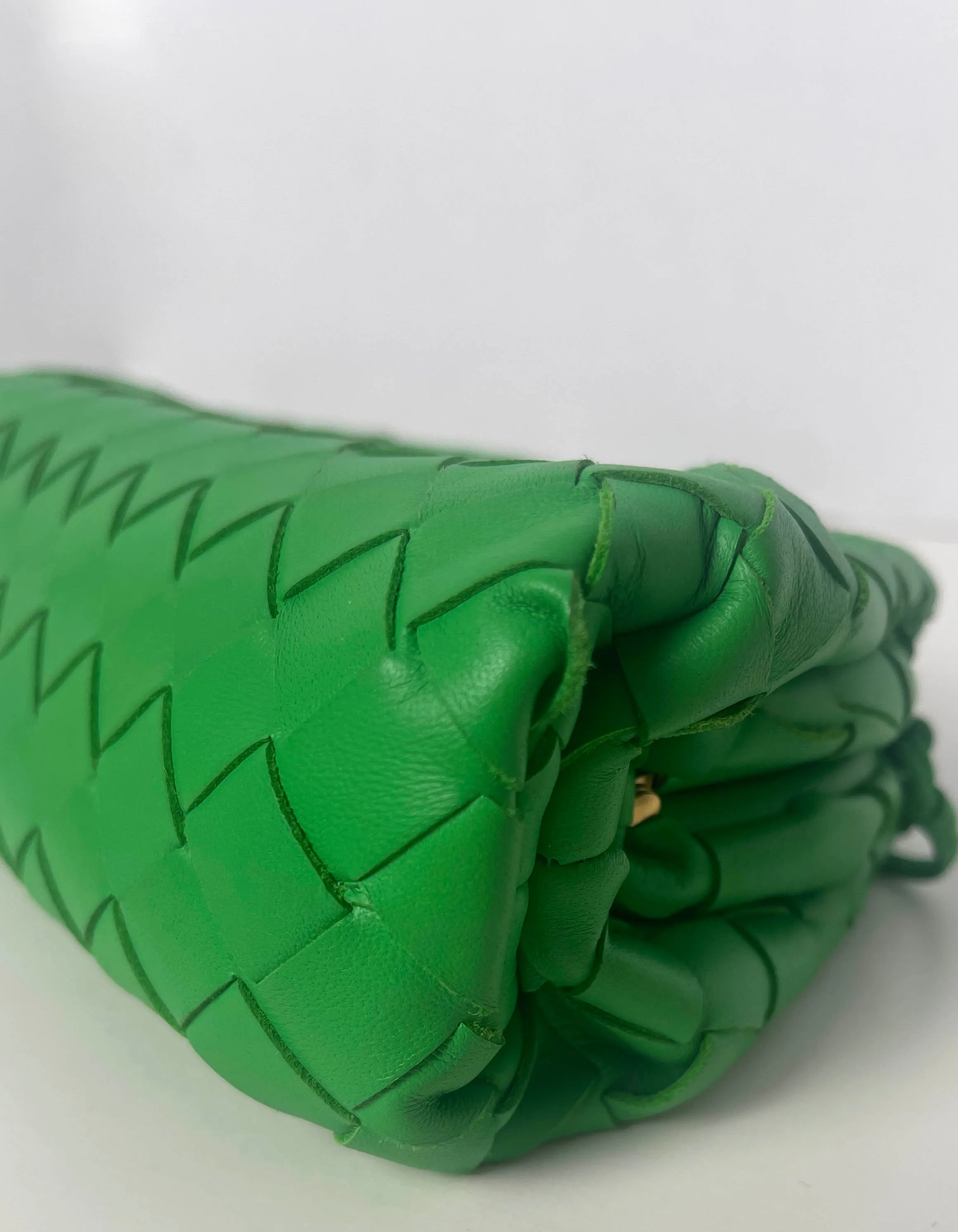Bottega Veneta Green Intrecciato Leather The Mini Pouch Crossbody Bag