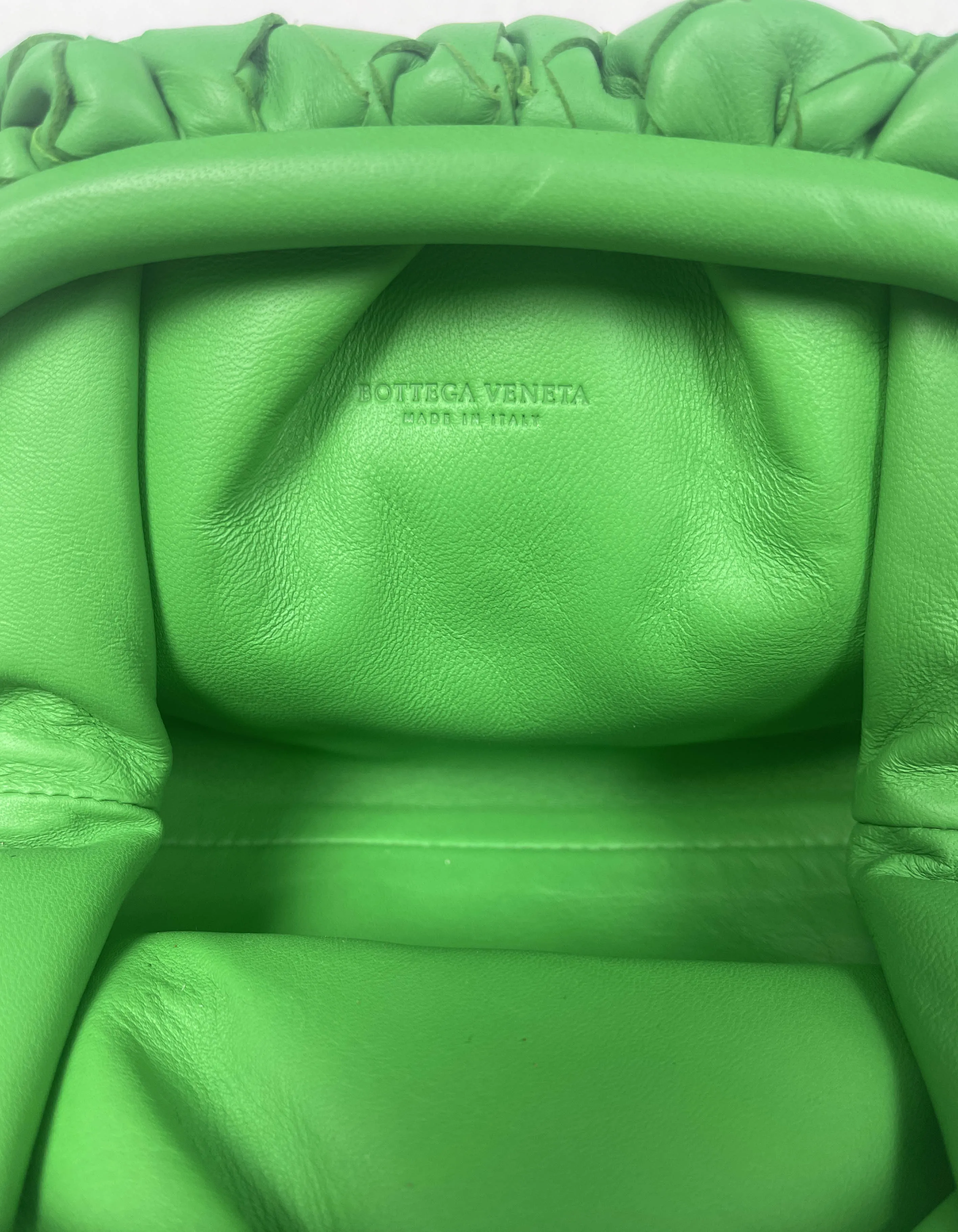 Bottega Veneta Green Intrecciato Leather The Mini Pouch Crossbody Bag