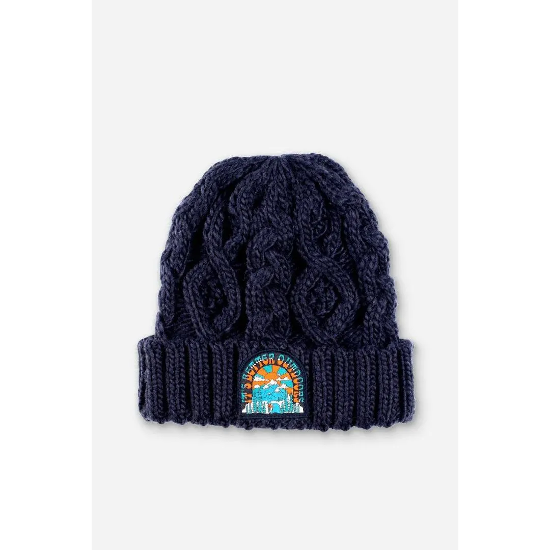 Brakeburn Patch Beanie Hat - Navy