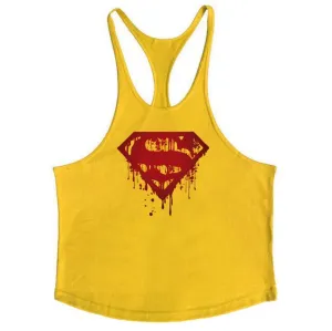 Brand Men's Muslce Vest Tank Tops Bodybuilding Fitness Men Cotton Singlets Plus size O-Neck Tank Man Sporting Sleeveless Shirt