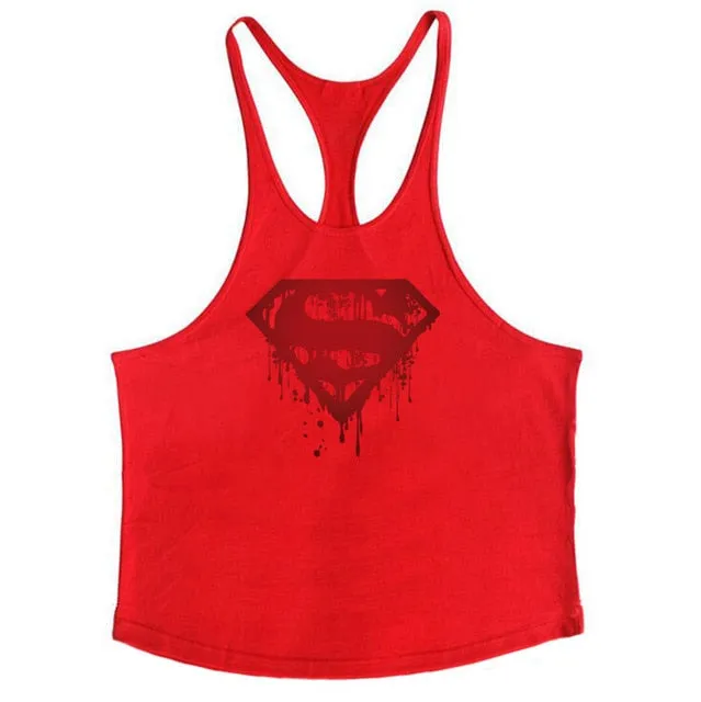 Brand Men's Muslce Vest Tank Tops Bodybuilding Fitness Men Cotton Singlets Plus size O-Neck Tank Man Sporting Sleeveless Shirt