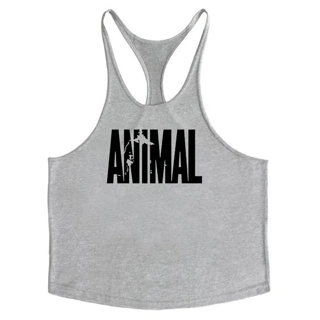 Brand Men's Muslce Vest Tank Tops Bodybuilding Fitness Men Cotton Singlets Plus size O-Neck Tank Man Sporting Sleeveless Shirt