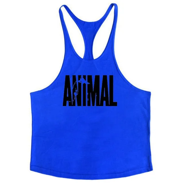 Brand Men's Muslce Vest Tank Tops Bodybuilding Fitness Men Cotton Singlets Plus size O-Neck Tank Man Sporting Sleeveless Shirt