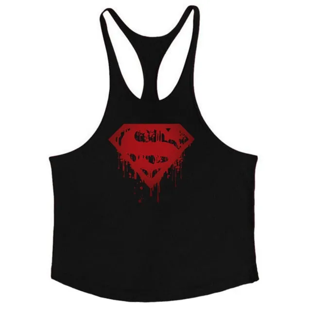 Brand Men's Muslce Vest Tank Tops Bodybuilding Fitness Men Cotton Singlets Plus size O-Neck Tank Man Sporting Sleeveless Shirt