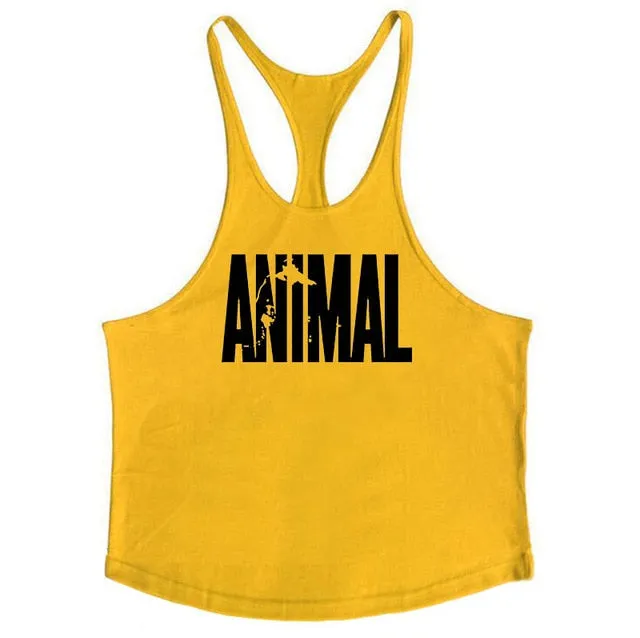 Brand Men's Muslce Vest Tank Tops Bodybuilding Fitness Men Cotton Singlets Plus size O-Neck Tank Man Sporting Sleeveless Shirt
