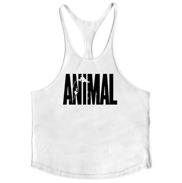 Brand Men's Muslce Vest Tank Tops Bodybuilding Fitness Men Cotton Singlets Plus size O-Neck Tank Man Sporting Sleeveless Shirt