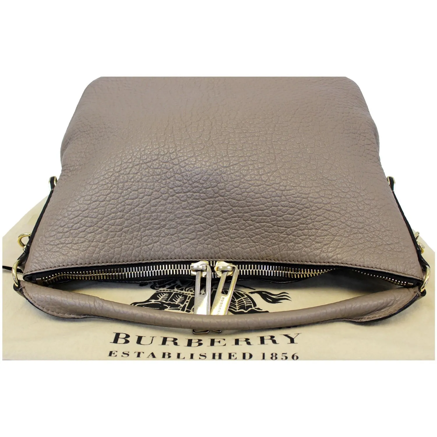 BURBERRY Ledbury Grain Leather Hobo Shoulder Bag