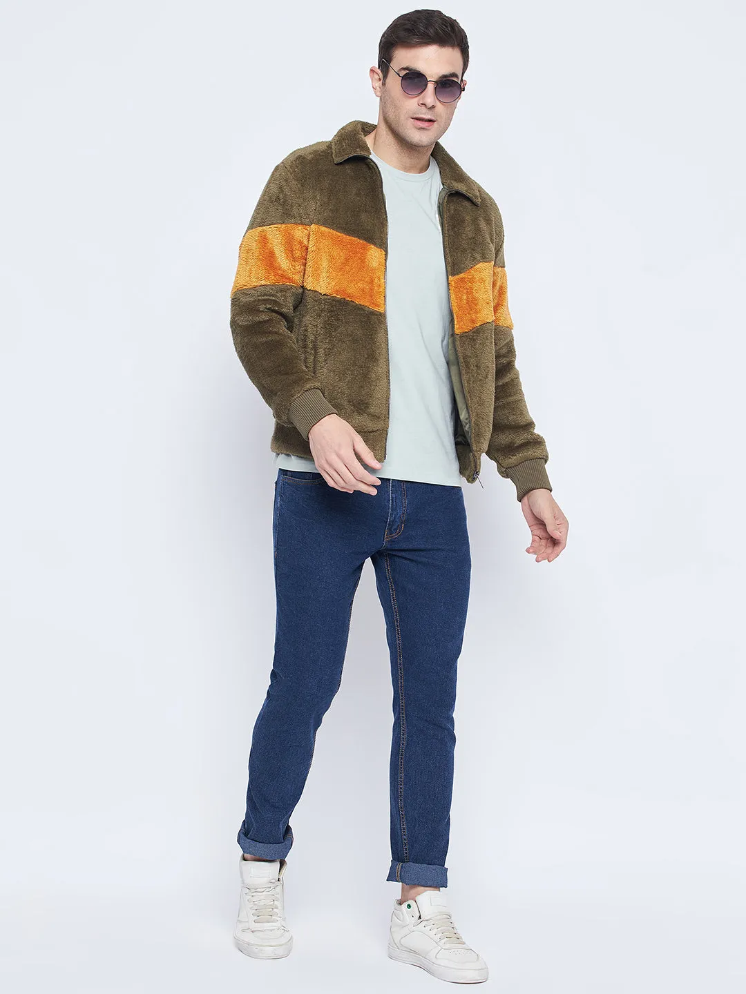 Camla Barcelona Fleece Olive Green Sweatshirt For Men