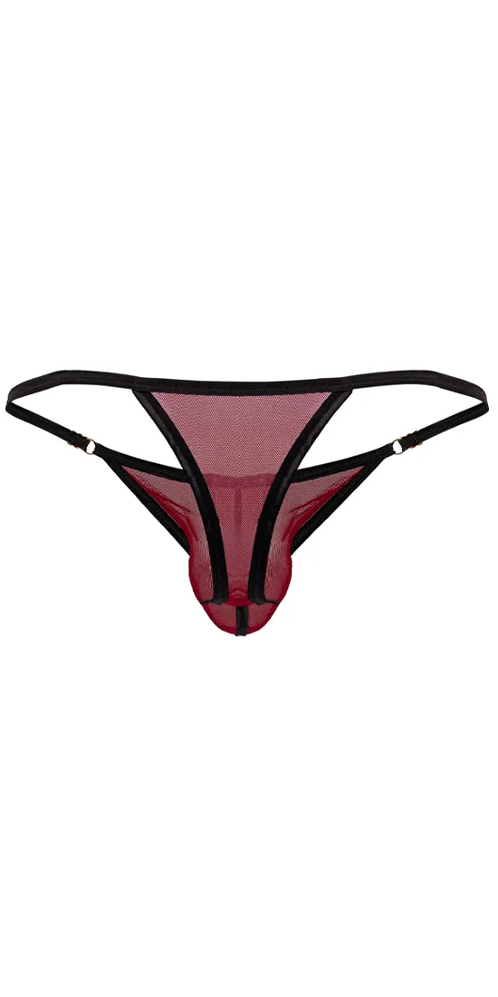 Candyman 99776 Mesh Thongs Burgundy