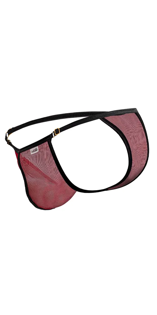 Candyman 99776 Mesh Thongs Burgundy