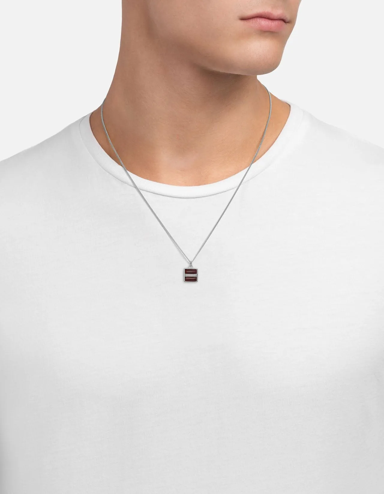 Cardinal Necklace, Sterling Silver/Red