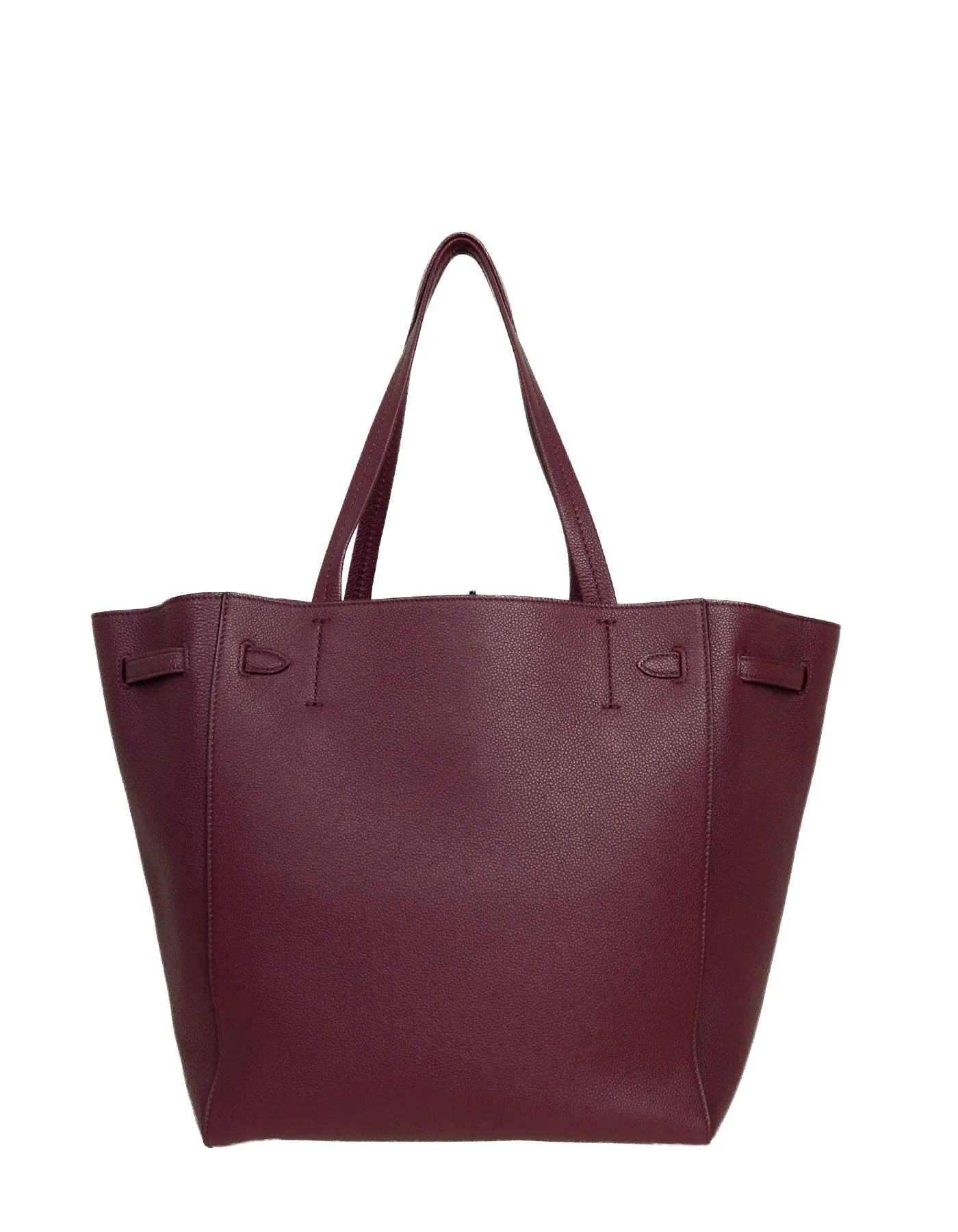 Celine Acai Calfskin Leather Small Belt Cabas Phantom Tote Bag