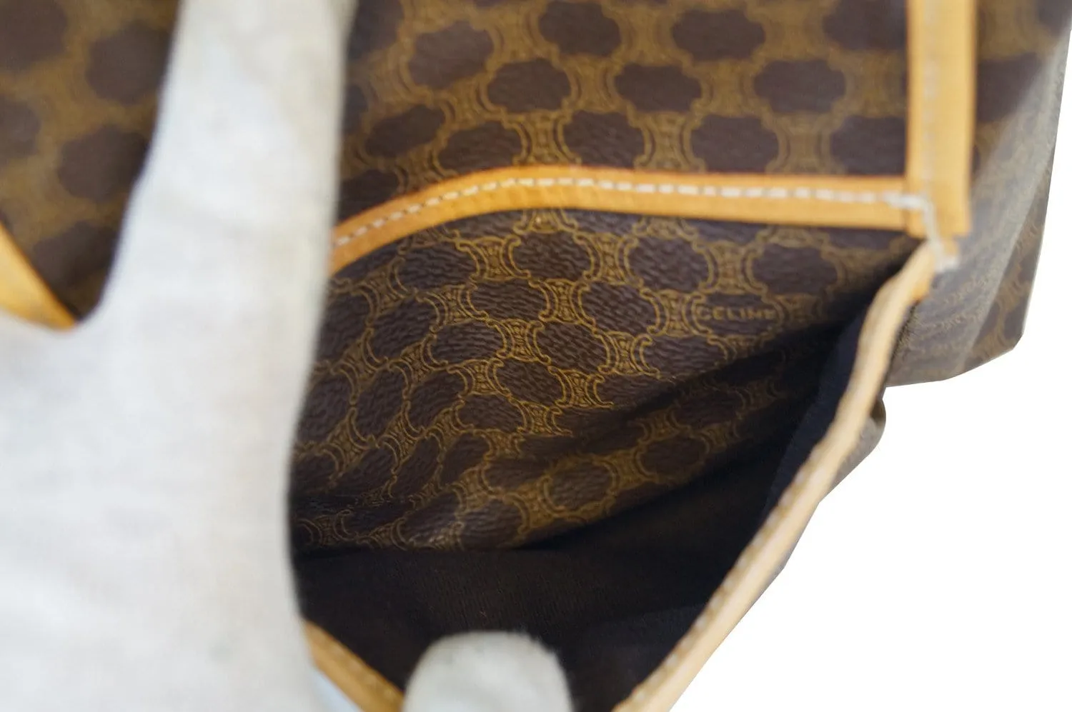CELINE Macadam Pattern PVC Shoulder Bag