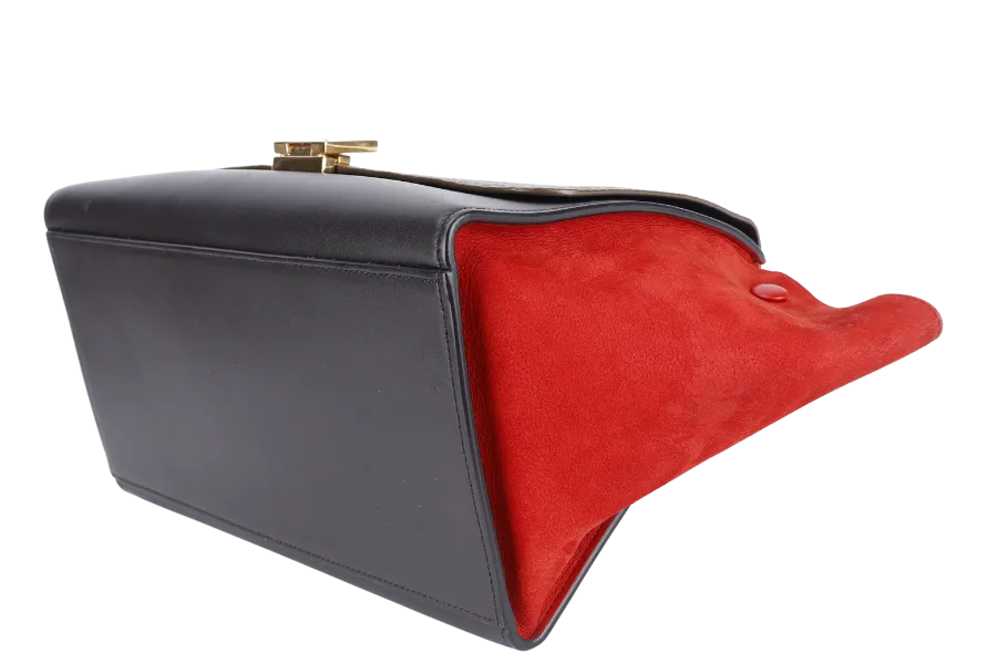 CELINE TRAPEZE TRICOLOR BULLHIDE LEATHER GOLD HARDWARE WITH STRAPS AND DUST COVER