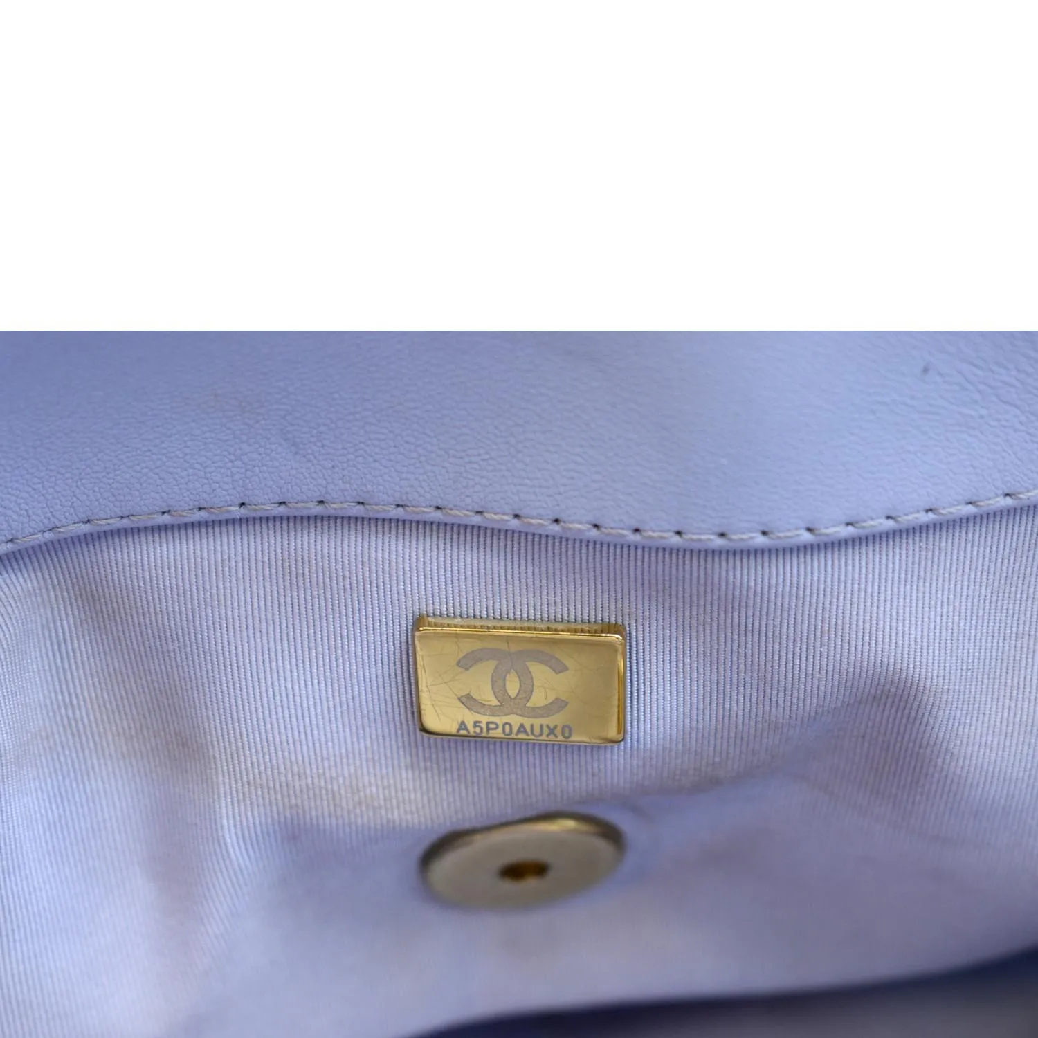 CHANEL 19 Large Flap Quilted Lambskin Leather Shoulder Bag Violet
