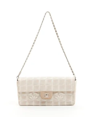 Chanel Beige Canvas New Travel Line East West Flap Bag