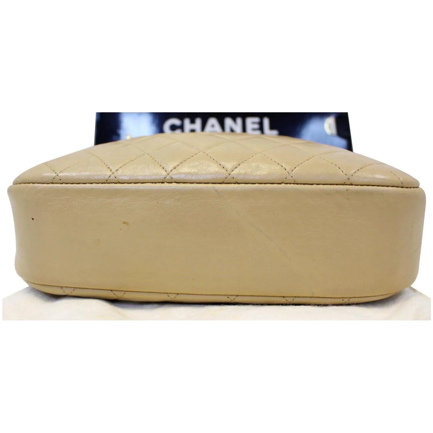 CHANEL Beige Lambskin Leather Camera Shoulder Bag - 15% OFF