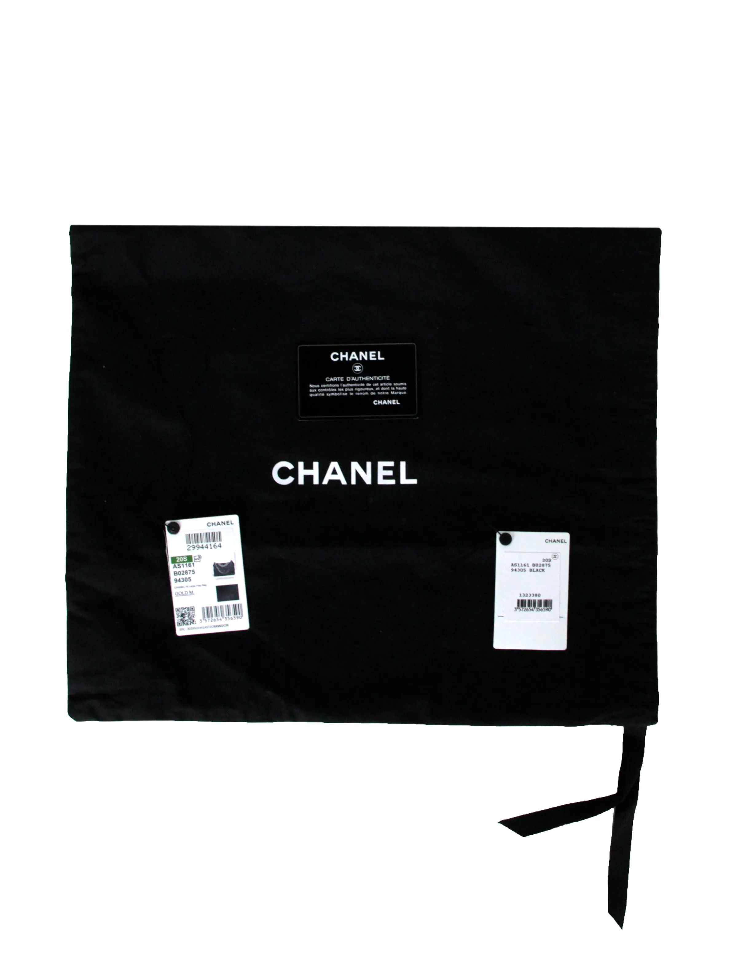 Chanel Black Calfskin Leather Quilted Large 19 Bag