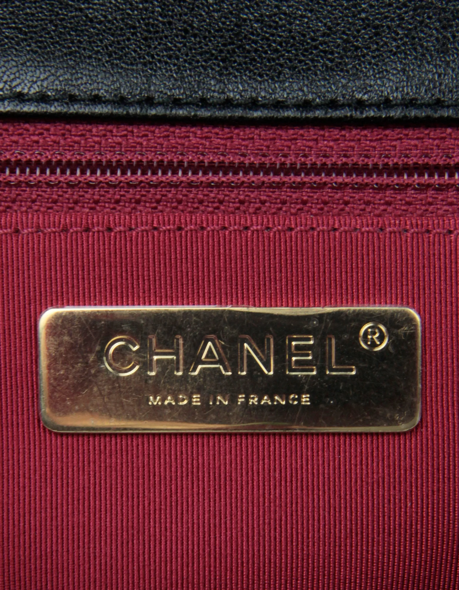 Chanel Black Calfskin Leather Quilted Large 19 Bag
