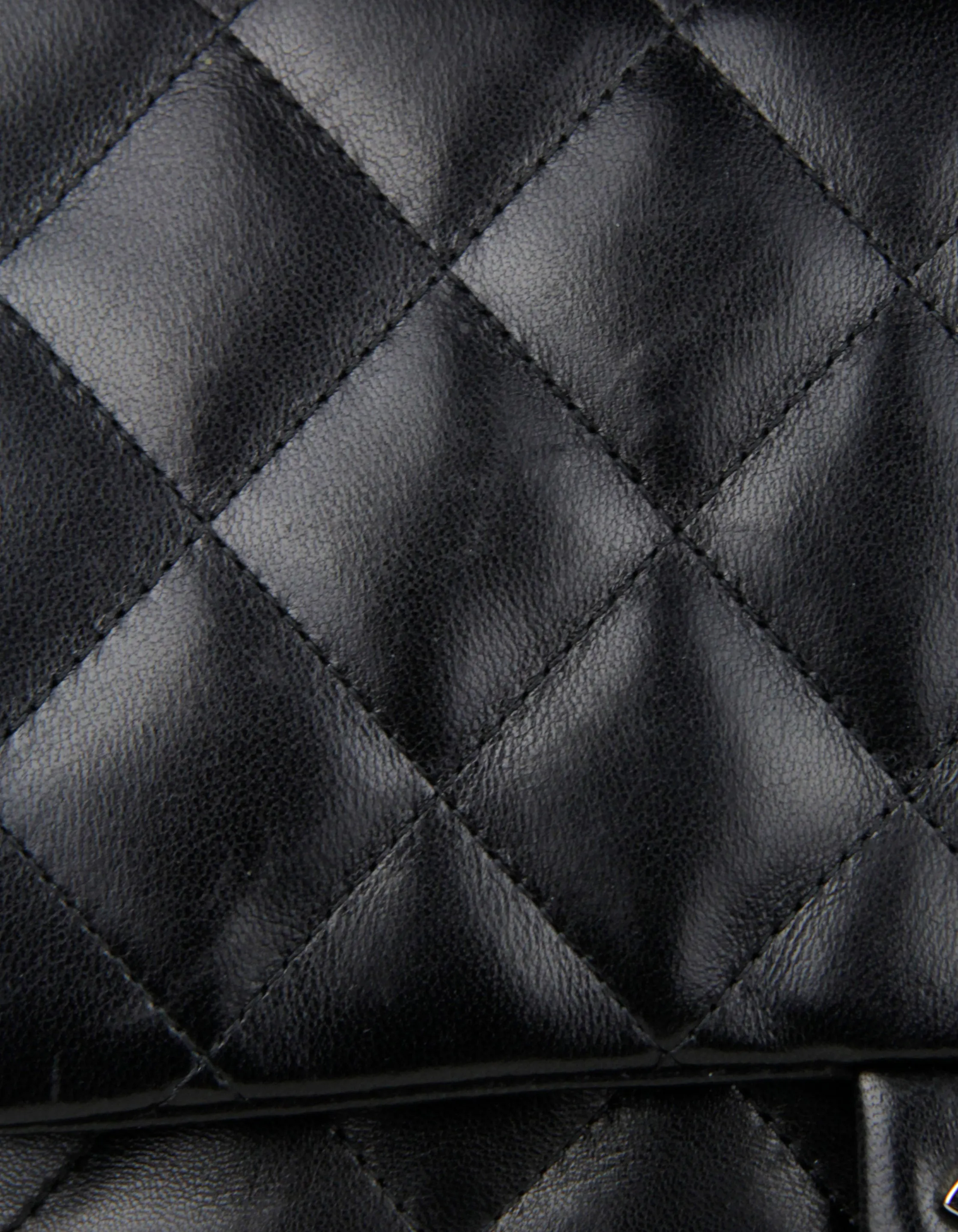 Chanel Black Lambskin Leather Kelly Style Classic Bag
