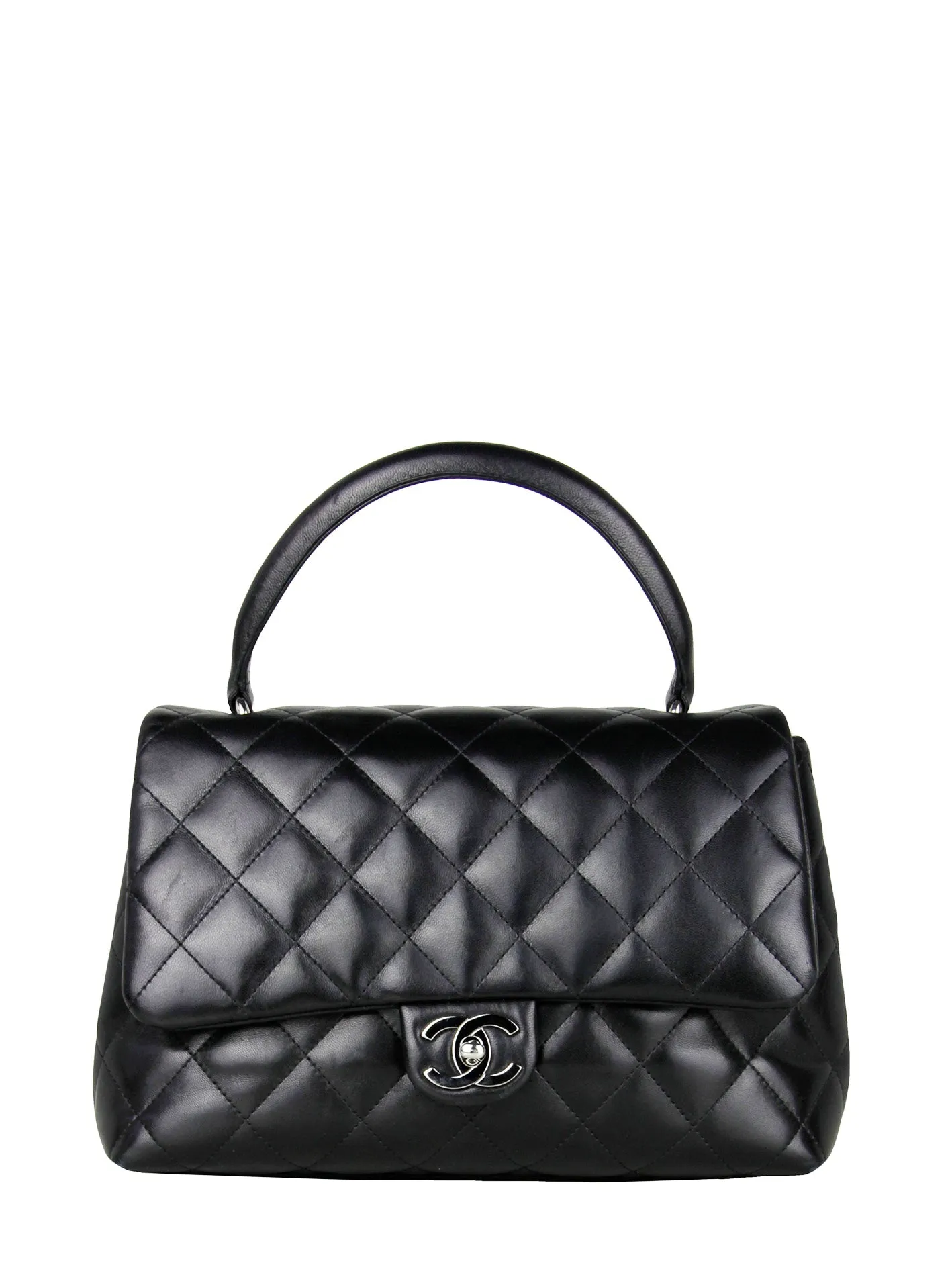 Chanel Black Lambskin Leather Kelly Style Classic Bag