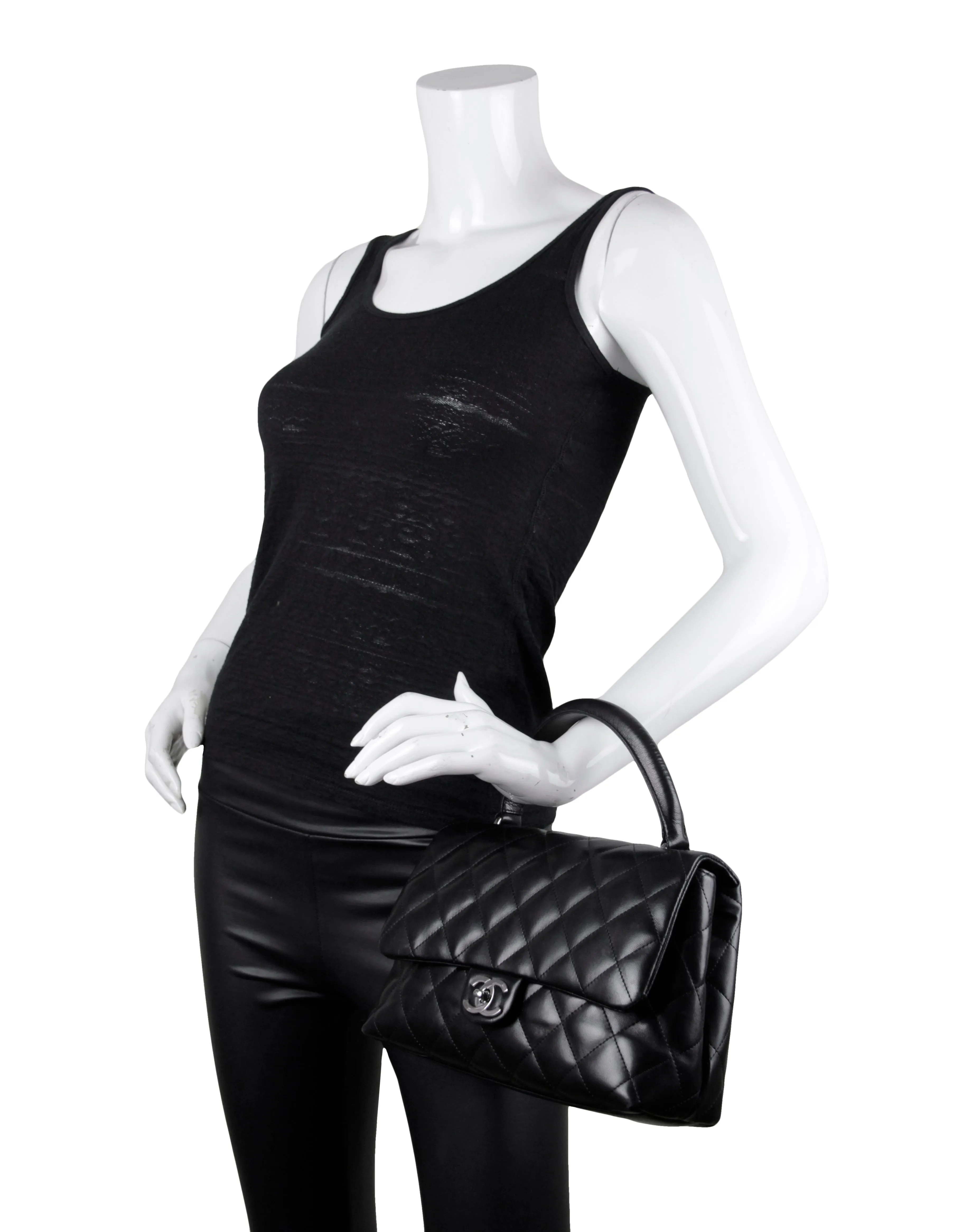 Chanel Black Lambskin Leather Kelly Style Classic Bag