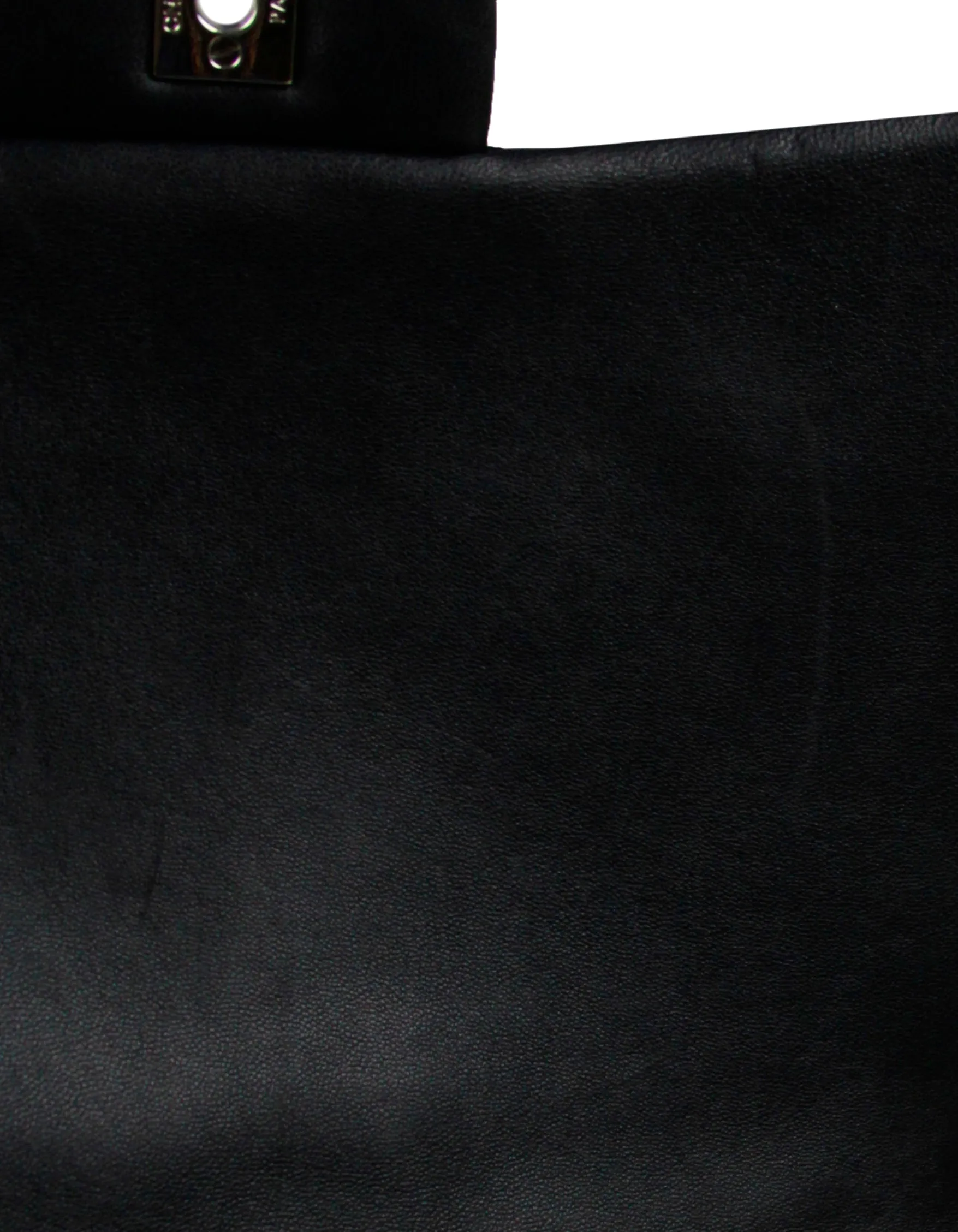 Chanel Black Lambskin Leather Single Flap Maxi Bag