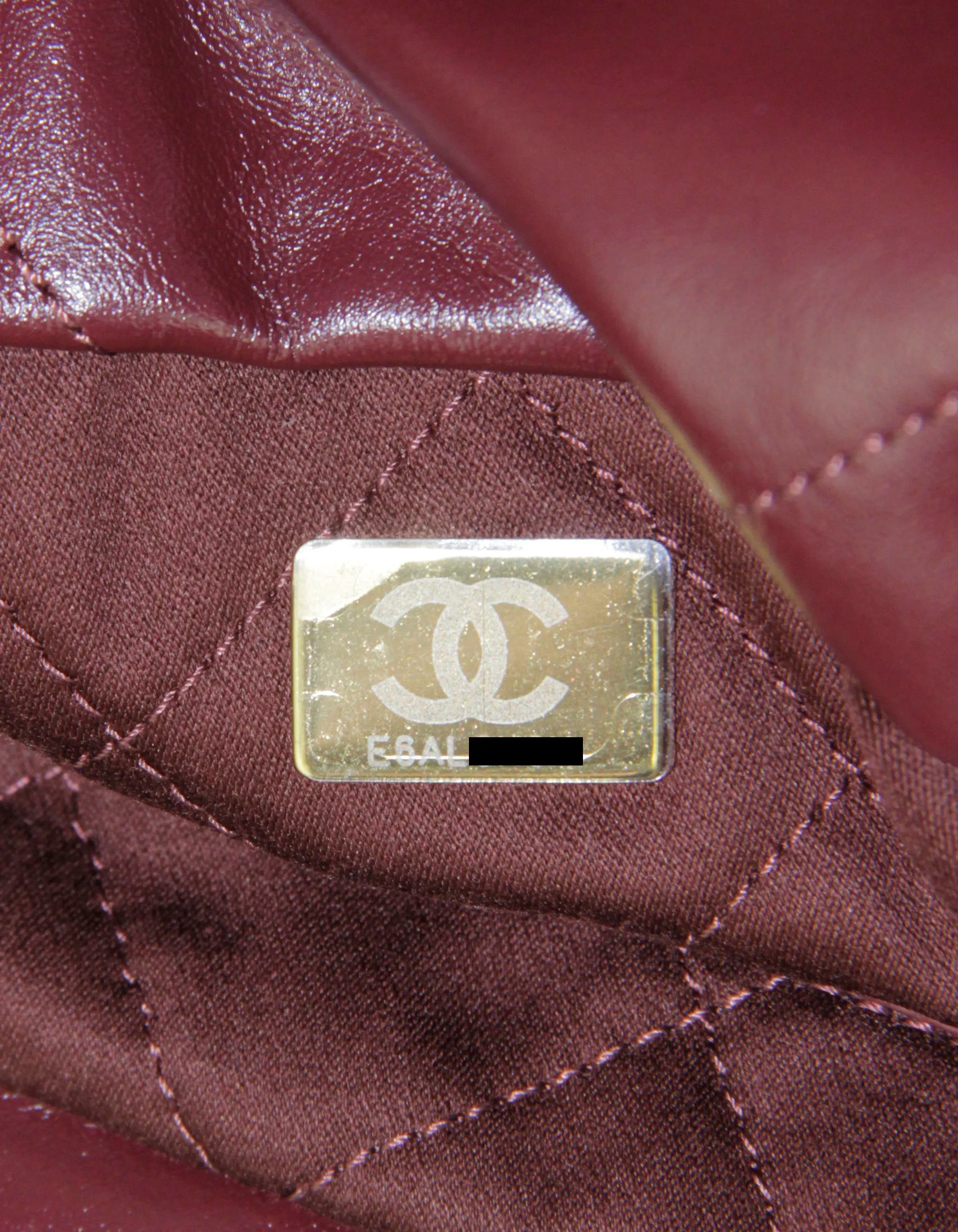 Chanel Burgundy Leather Quilted Chanel 22 Tote Bag