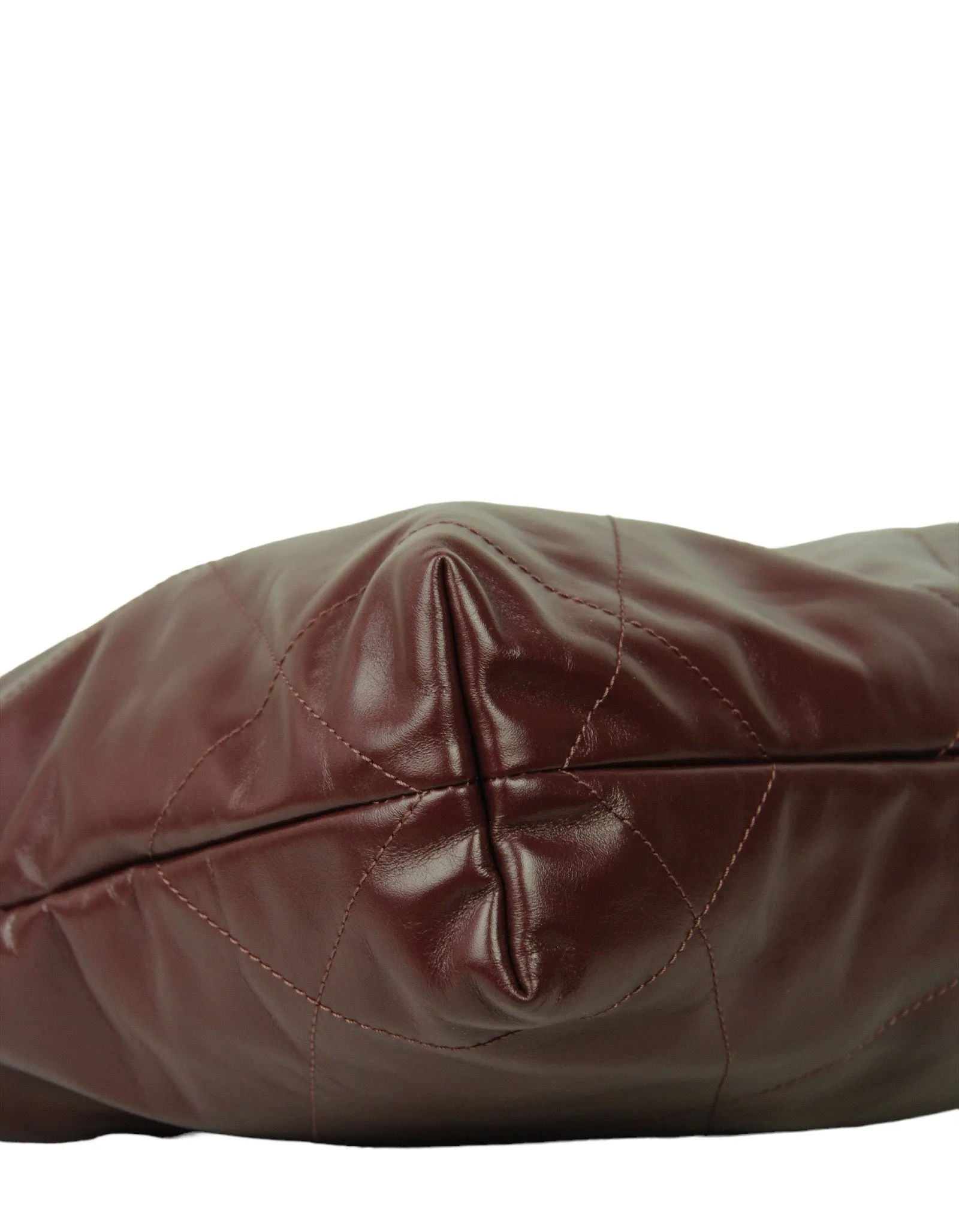 Chanel Burgundy Leather Quilted Chanel 22 Tote Bag