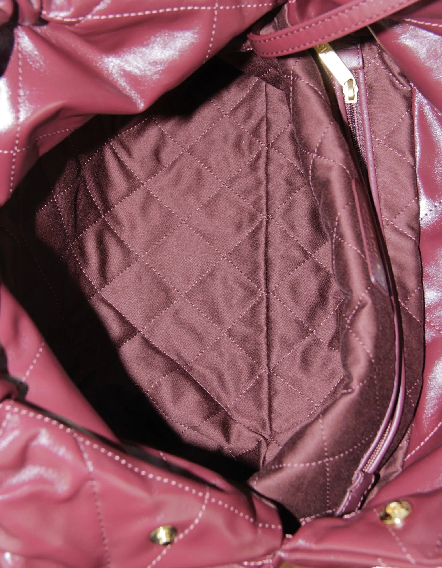 Chanel Burgundy Leather Quilted Chanel 22 Tote Bag