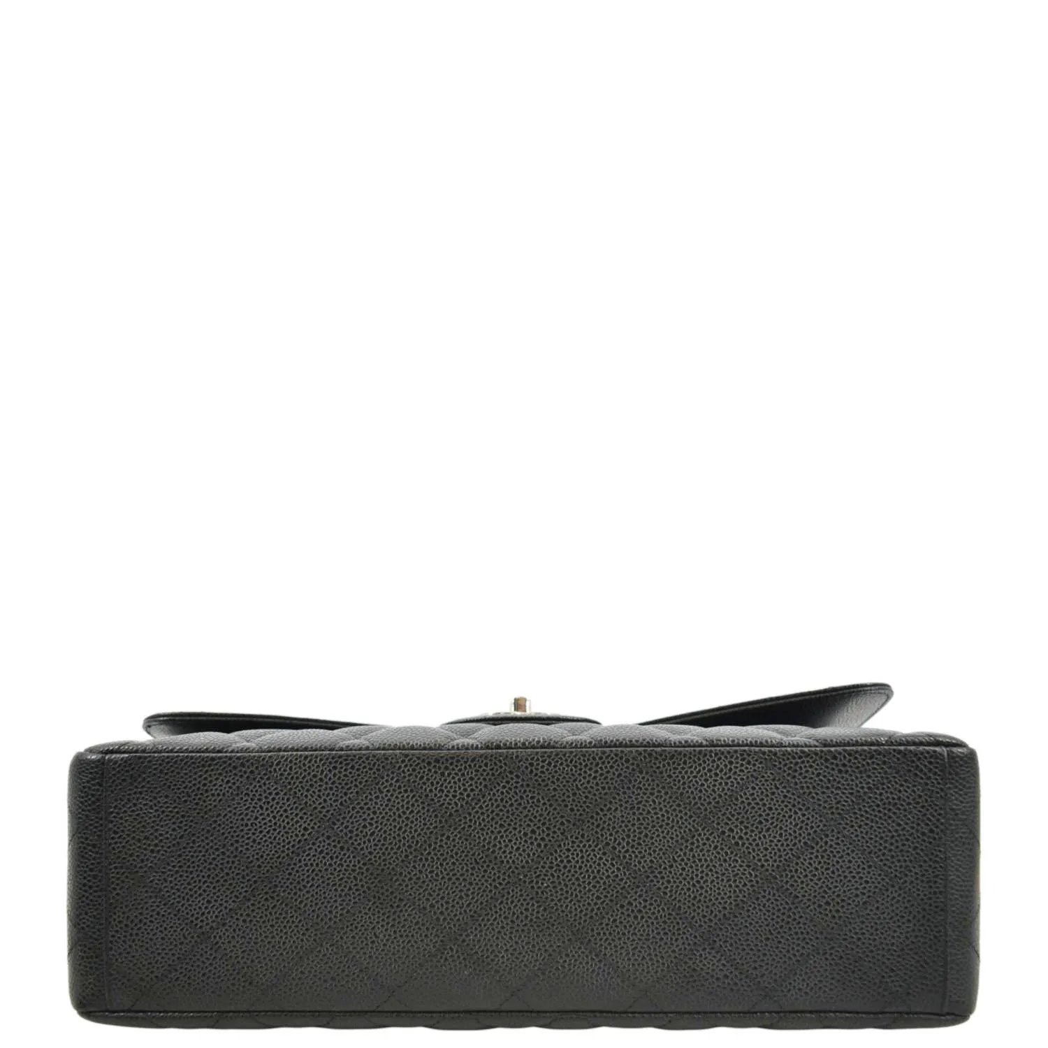 CHANEL Classic Maxi Single Flap Quilted Caviar Leather Shoulder Bag Black