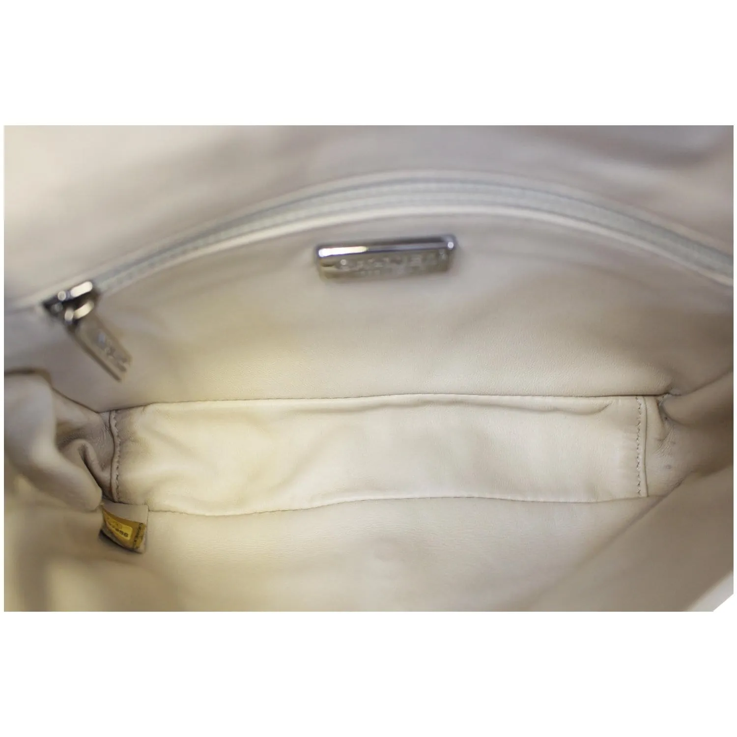 CHANEL Crocodile Quilted Classic Flap Shoulder Bag Beige