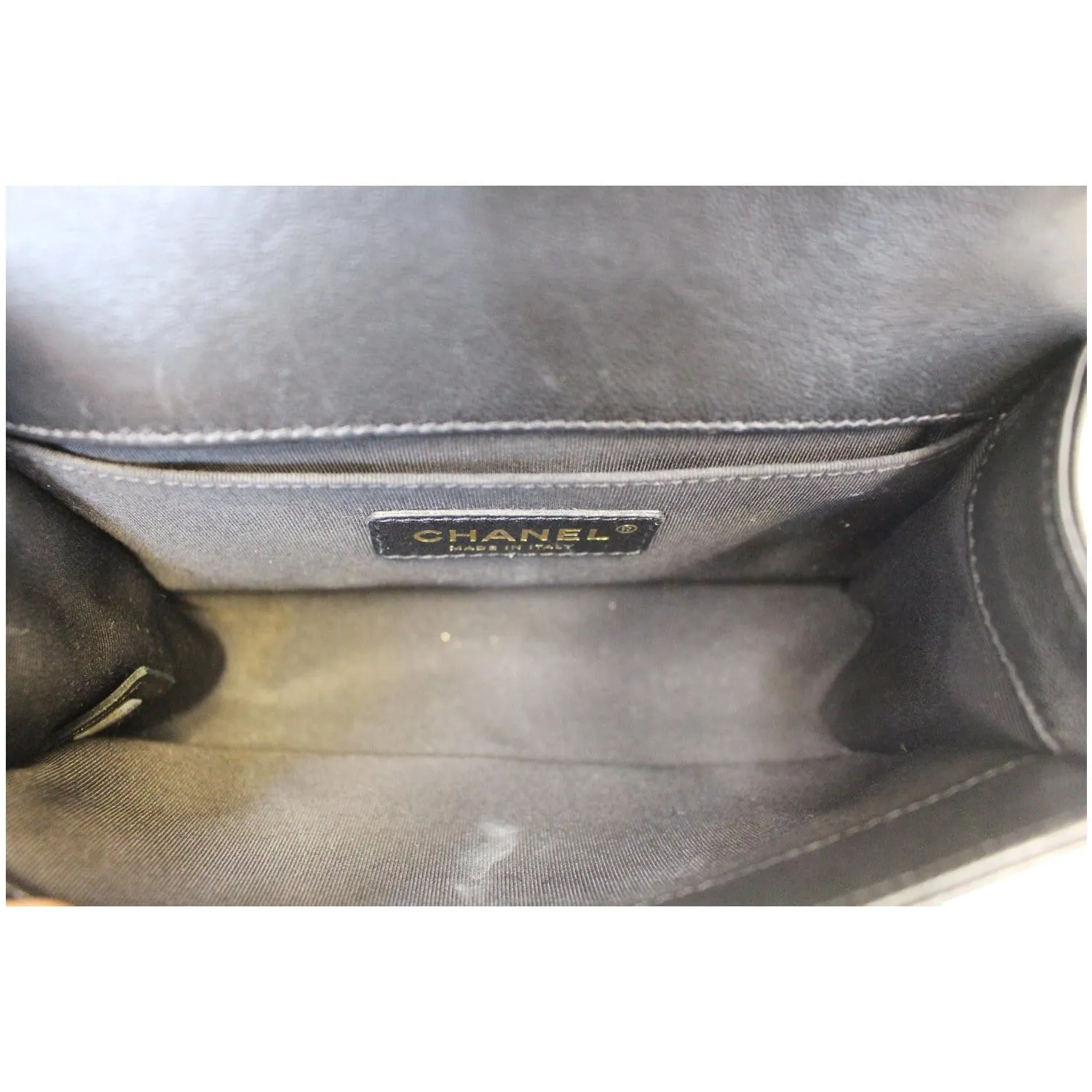 CHANEL Le Boy Small Lambskin Leather Shoulder Bag Black