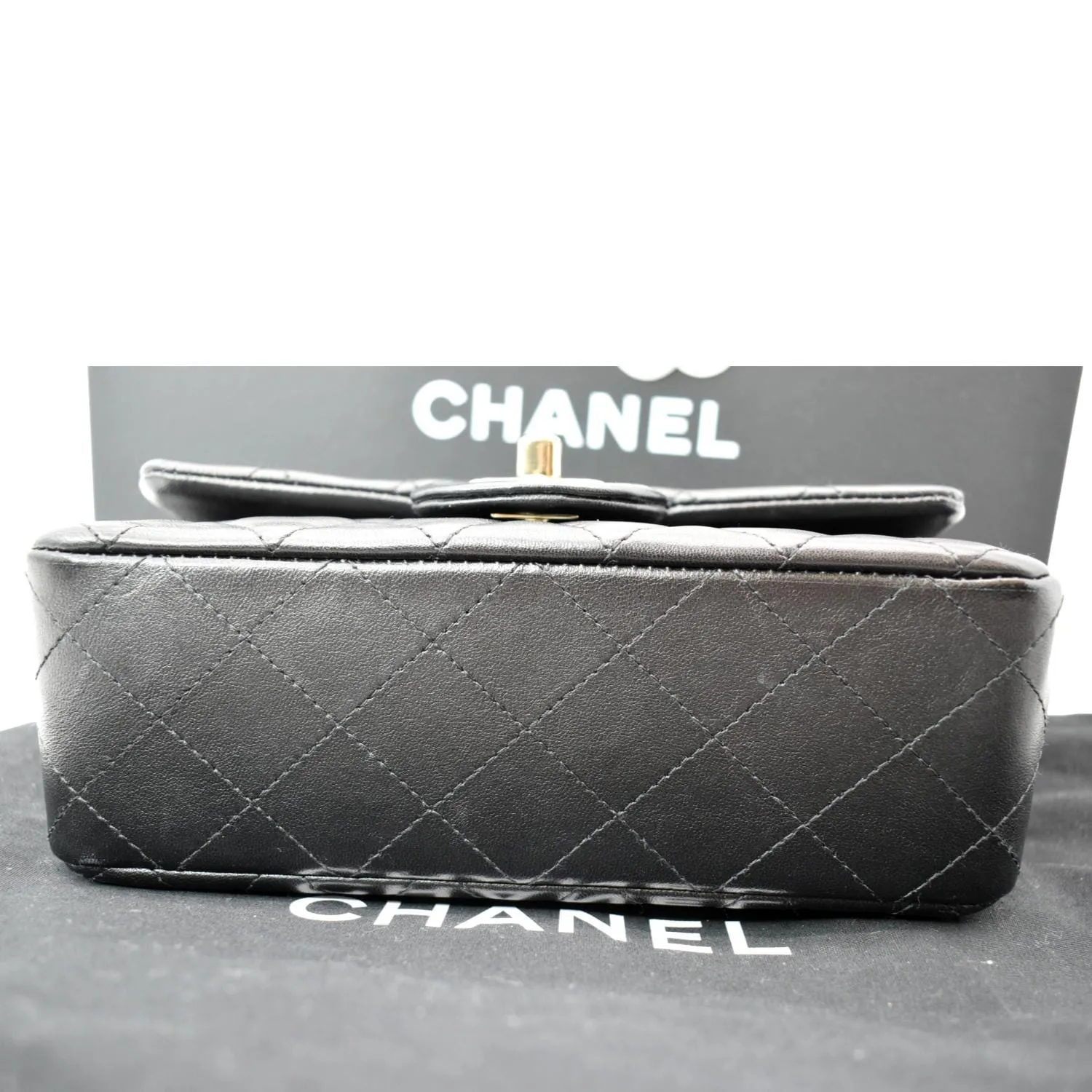 CHANEL Mini Rectangular Flap Quilted Leather Shoulder Bag Black