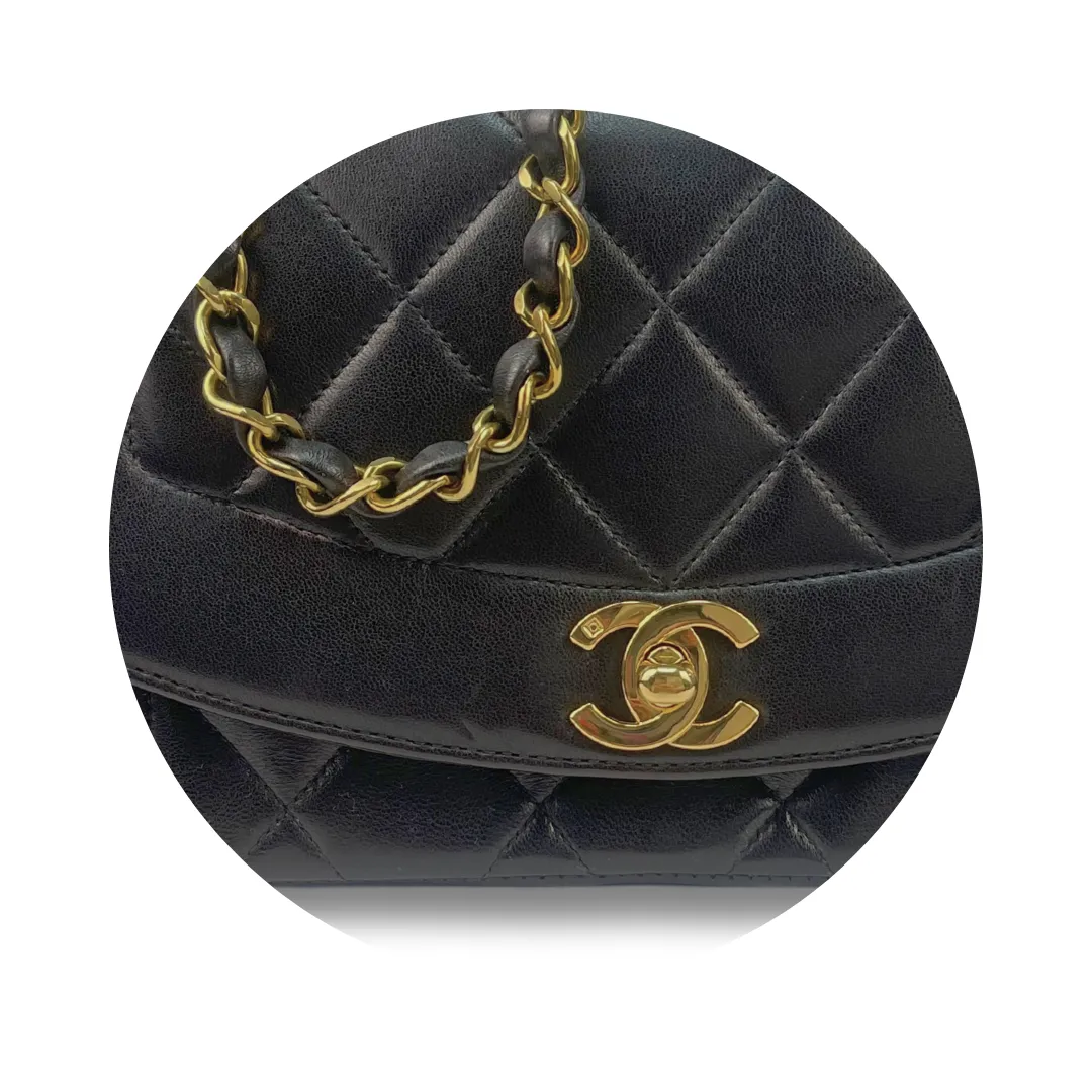 Chanel Small Black Lambskin Diana