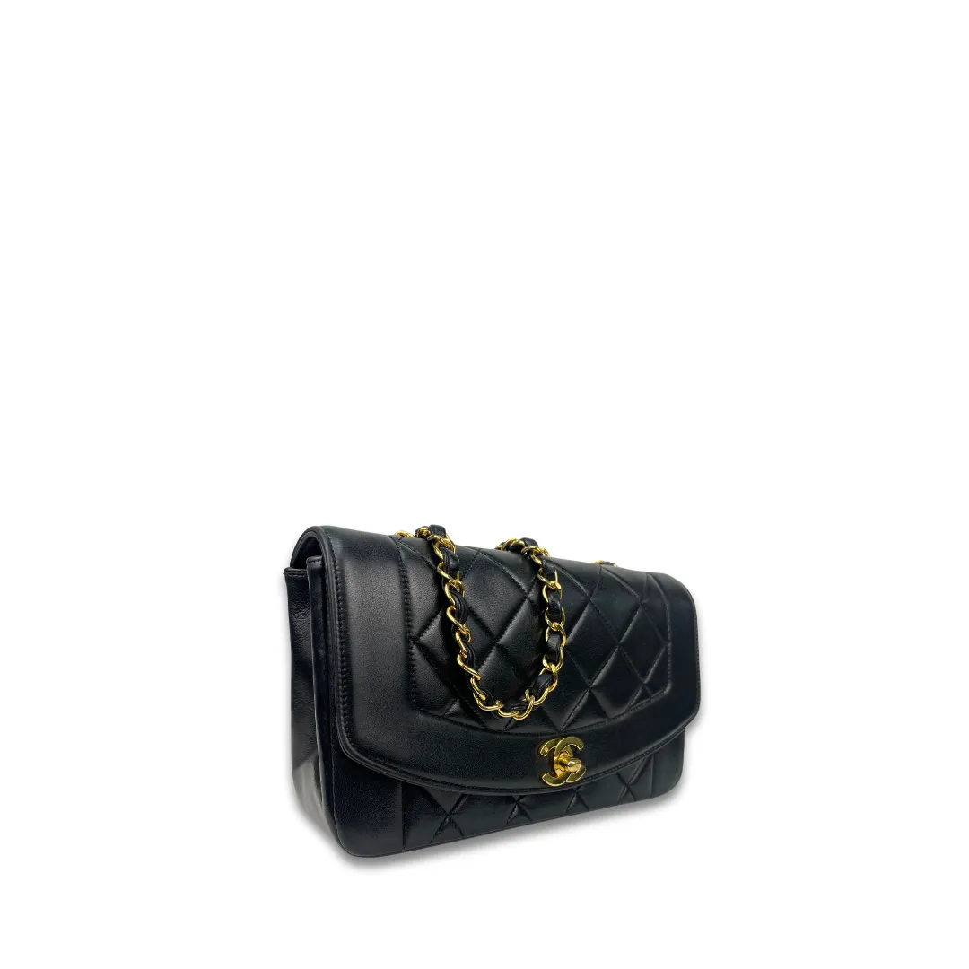 Chanel Small Black Lambskin Diana