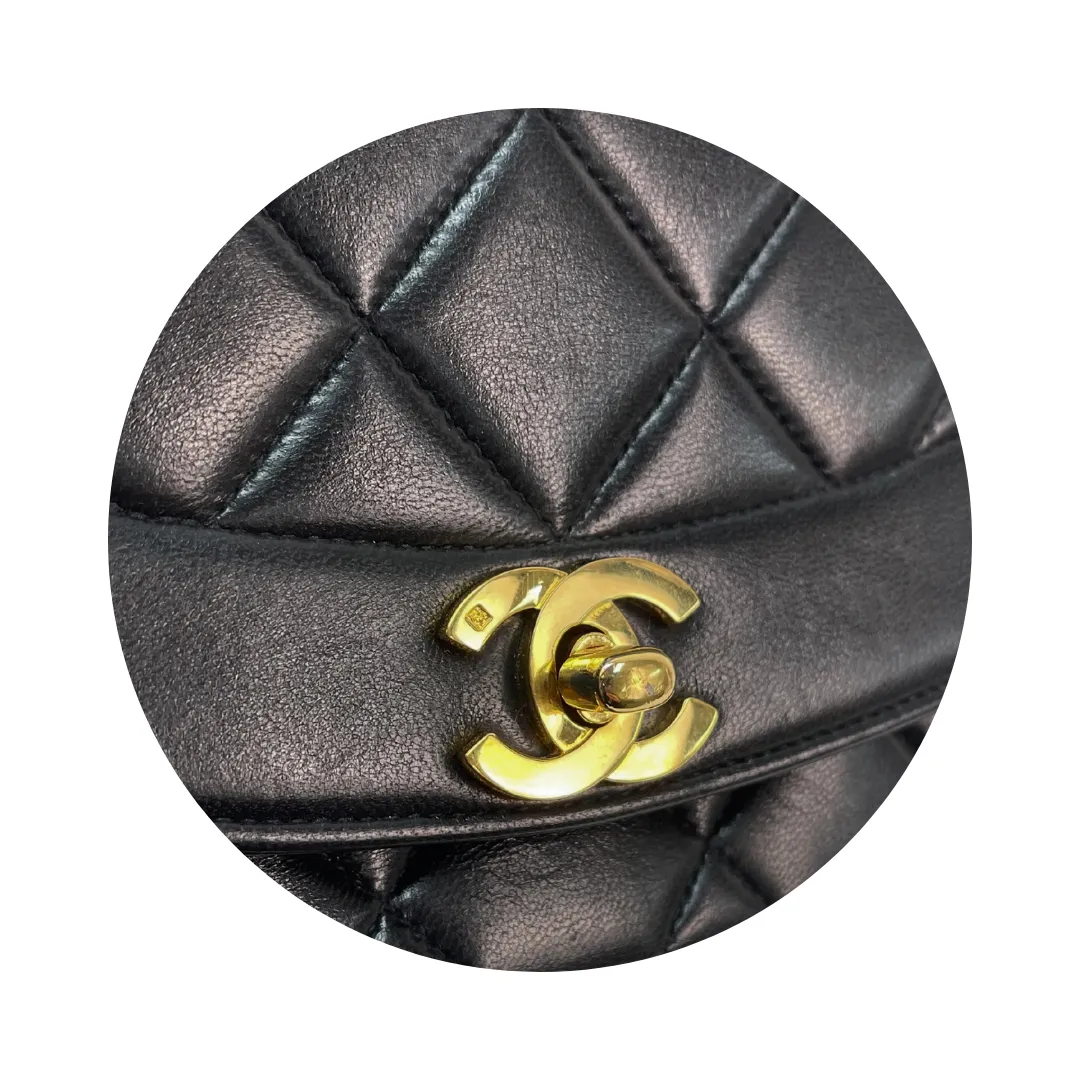 Chanel Small Black Lambskin Diana