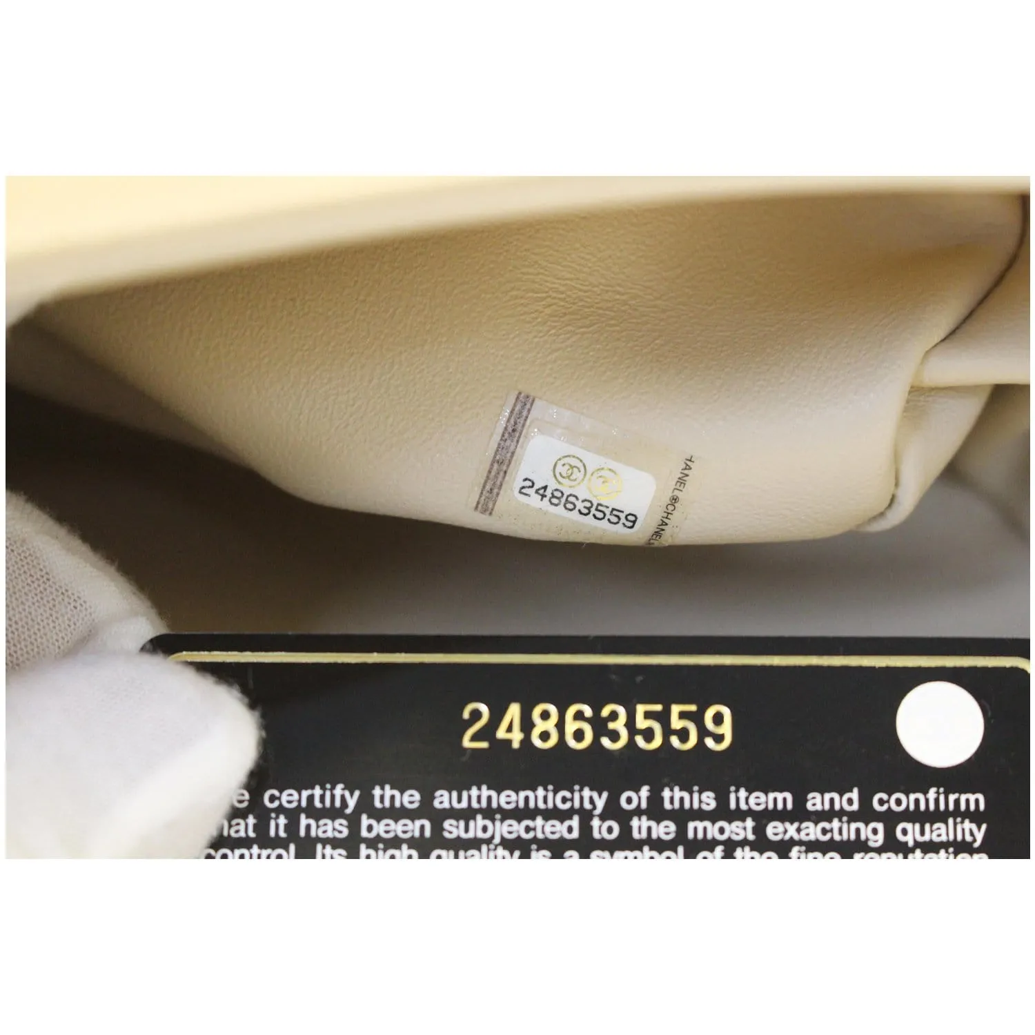 CHANEL Timeless Classic Jumbo Double Flap Caviar Leather Shoulder Bag Beige