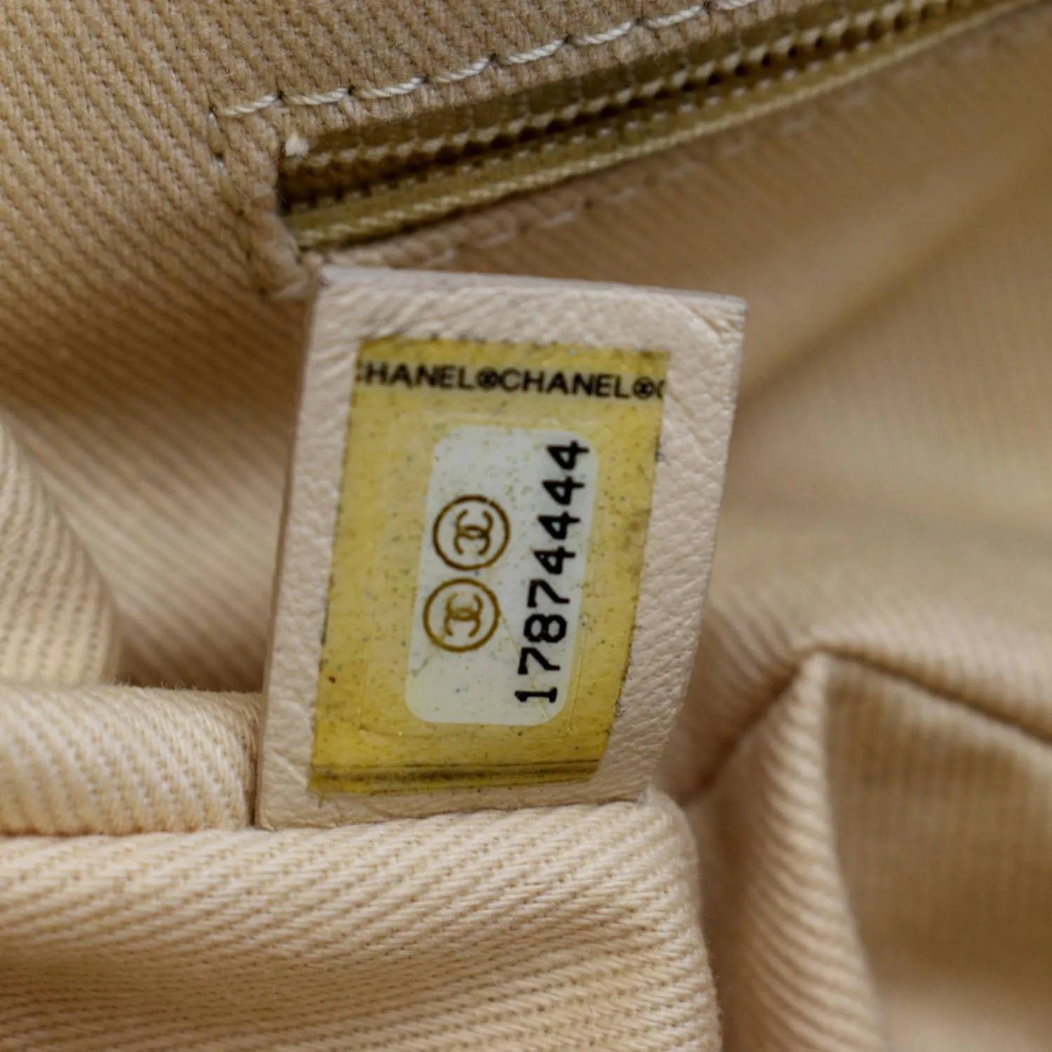 CHANEL Whipstitch Small Flap Suede Shoulder Bag Beige