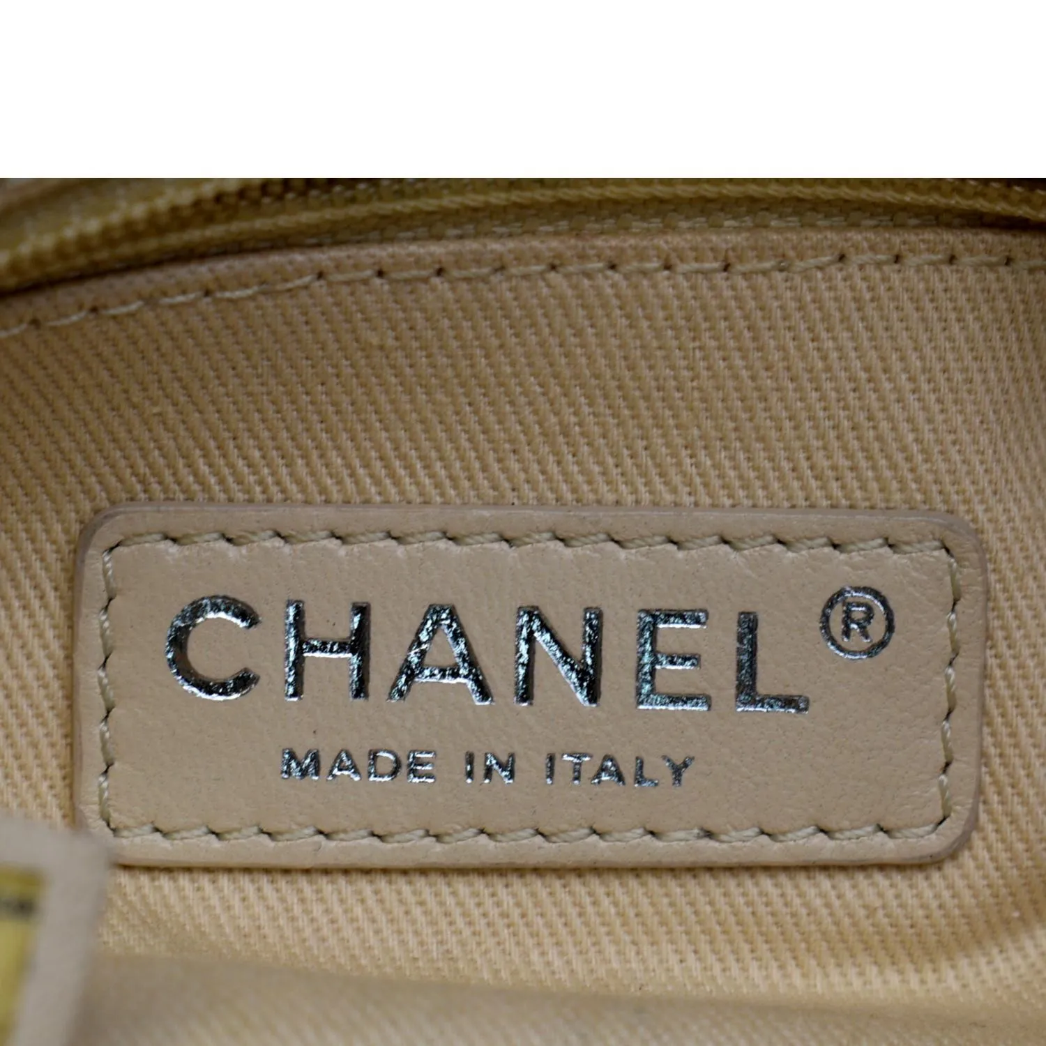 CHANEL Whipstitch Small Flap Suede Shoulder Bag Beige