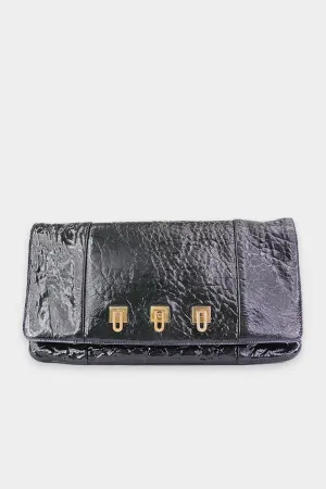 Chloe Dark Green Patent Leather Medium Clutch