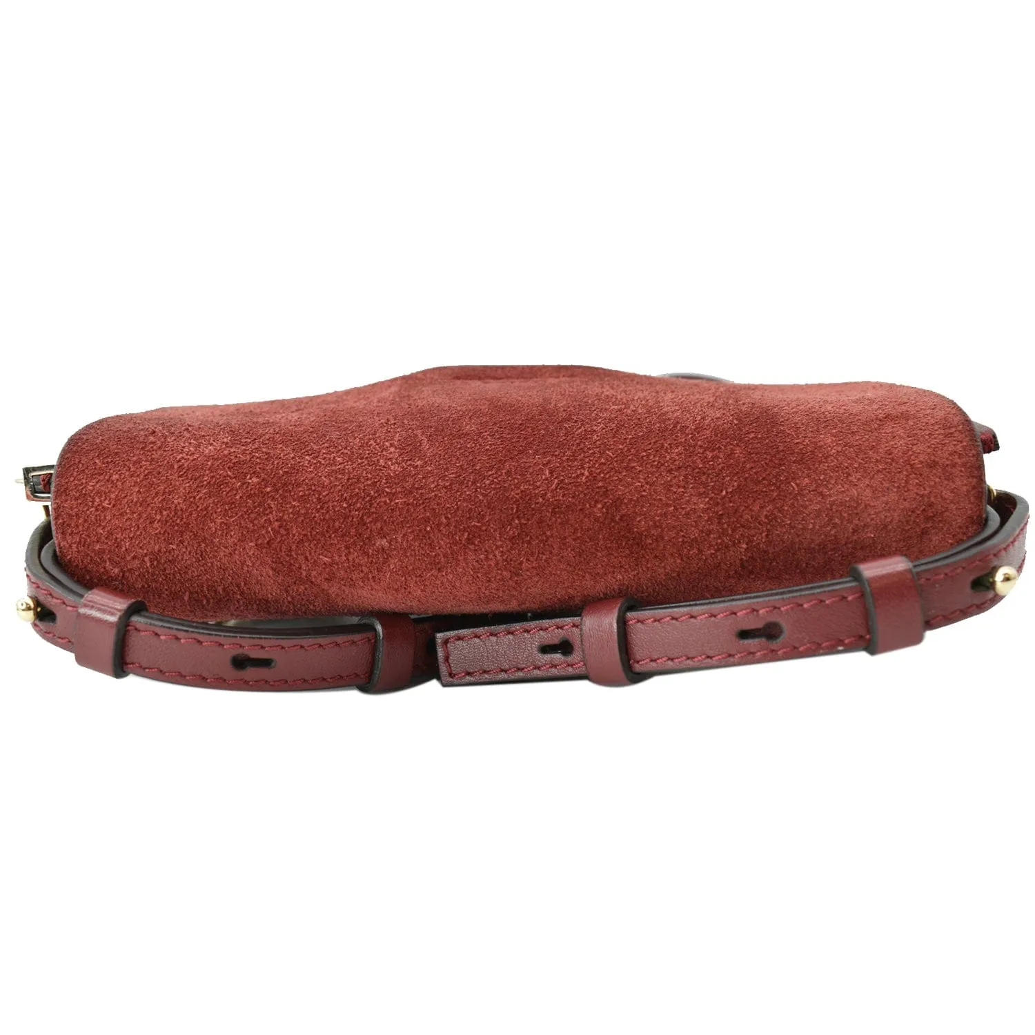CHLOE Mini Faye Suede Calfskin Leather Shoulder Bag Red