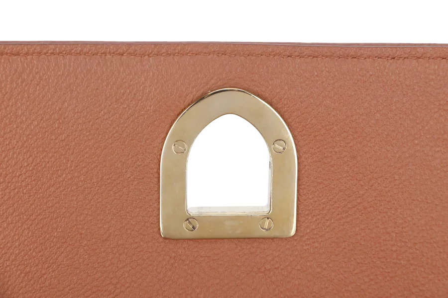 CHRISTIAN DIOR DIORAMA SHOULDER BAG (09-BO-0176) COPPER BROWN LEATHER GOLD HARDWARE WITH STRAPS , CARD AND DUST COVER