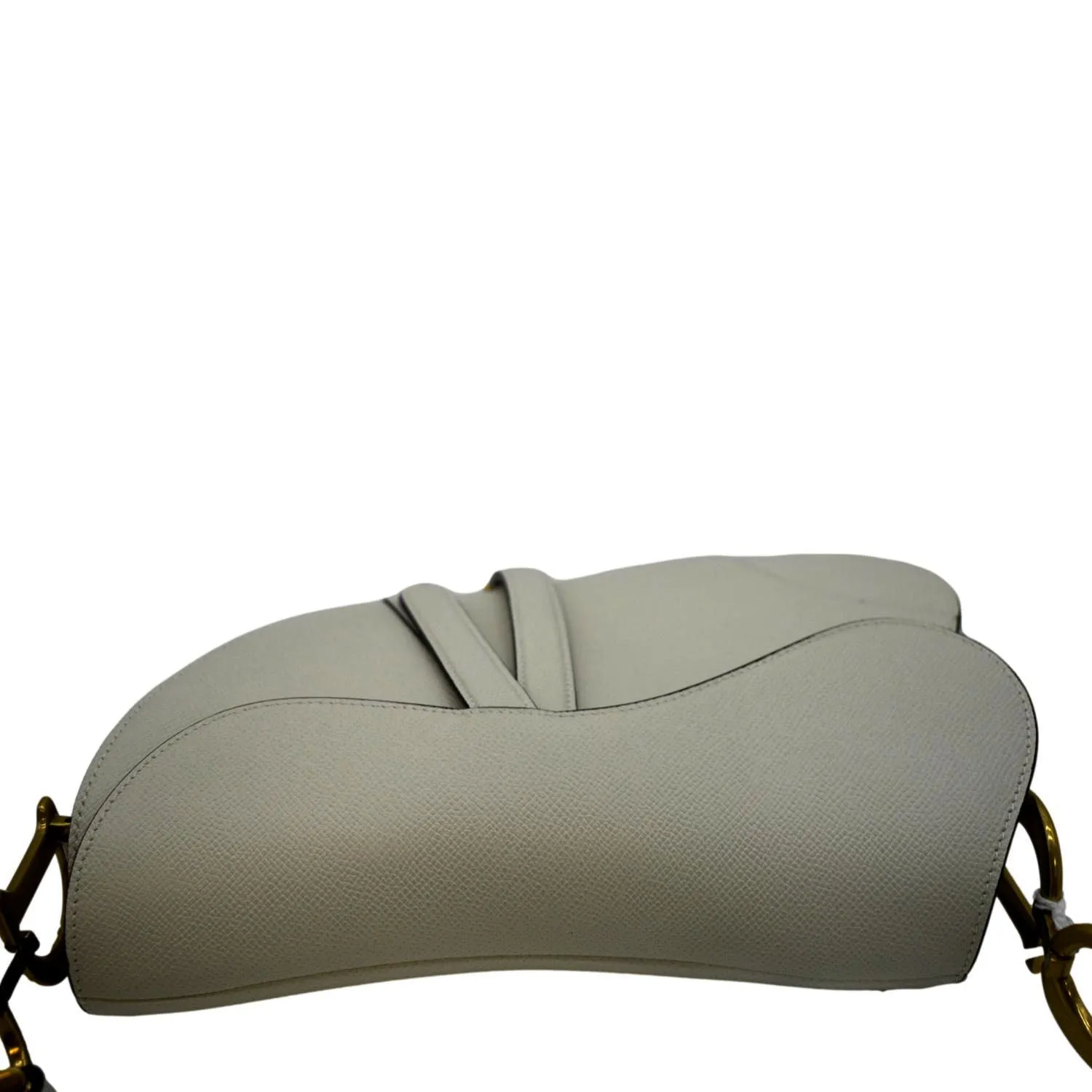 CHRISTIAN DIOR Saddle Grained Calfskin Leather Shoulder Bag Beige