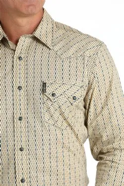 Cinch Men's Modern Fit Vintage Stripe Long-Sleeve Snap Front Western Shirt