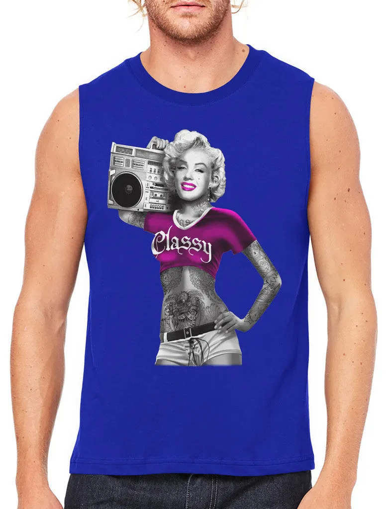 Classy Marilyn Monroe Boombox Men's Sleeveless T-Shirt