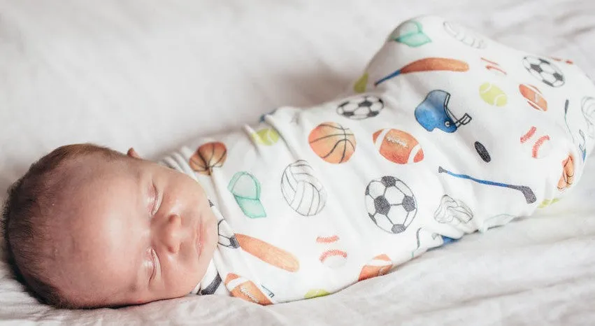 Copper Pearl Varsity Swaddle Blanket