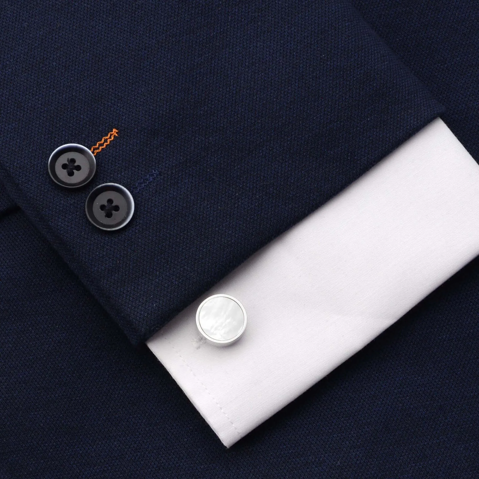 Copper Round Shell Cufflinks