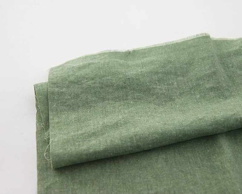 Cotton Linen Blend, Pigment Bio Washing, Red, Beige, Gray, Charcoal, Blue, Pink, Khaki, Green Navy Brown, Solid Colors - By the Yard 41815-1