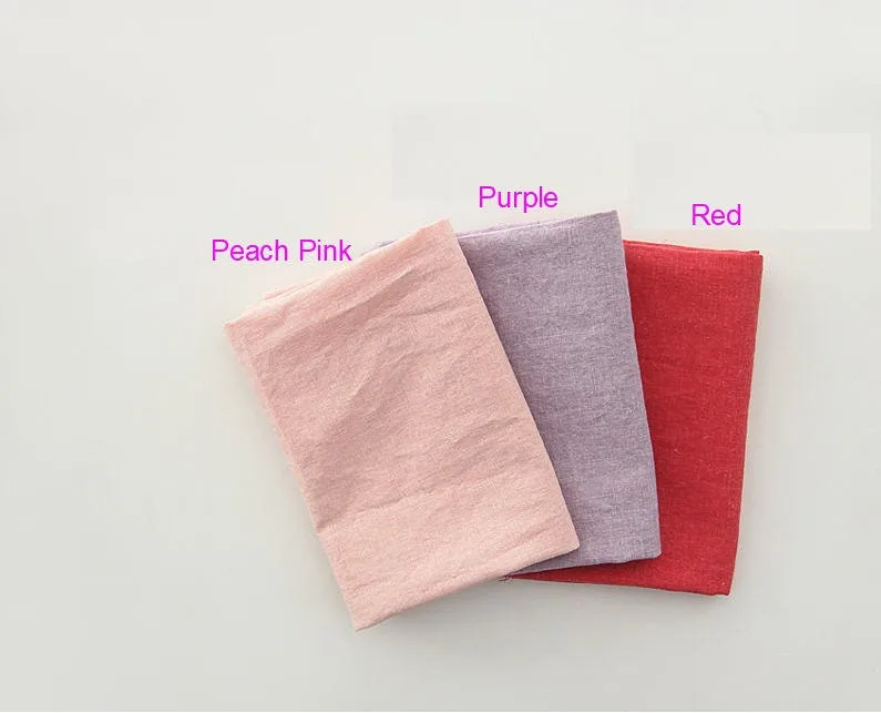 Cotton Linen Blend, Pigment Bio Washing, Red, Beige, Gray, Charcoal, Blue, Pink, Khaki, Green Navy Brown, Solid Colors - By the Yard 41815-1